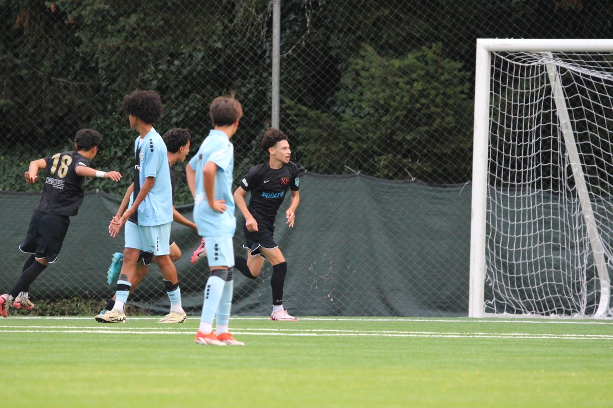 Jax Kelley-Aranda celebrating in ECNL NW Conference play