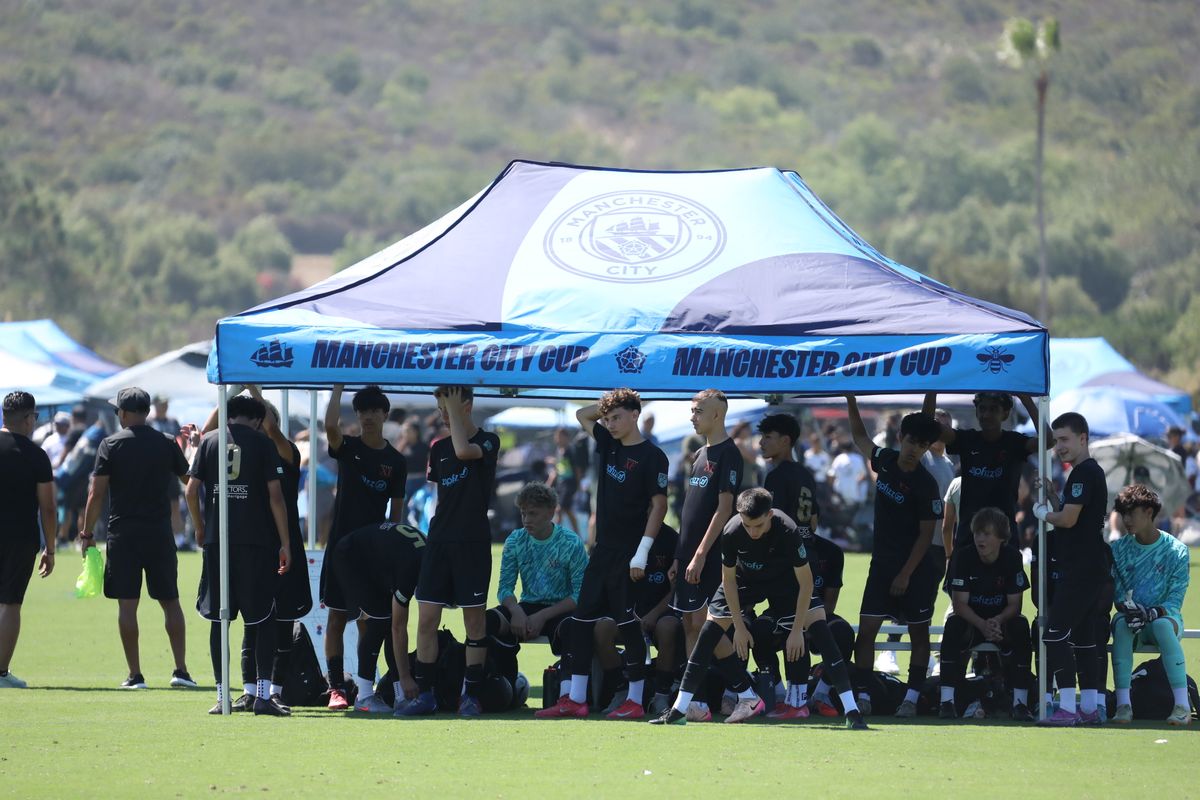 Jax Kelley-Aranda at the Manchester City Cup with XF Academy